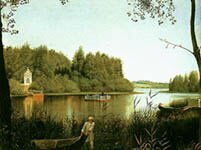G.Soroka. View of Lake Moldino in N. Milukovs Estate . Late 1840- early 1850